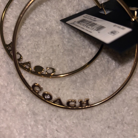 Gold Coach Hoop Earrings - Picture 2 of 3
